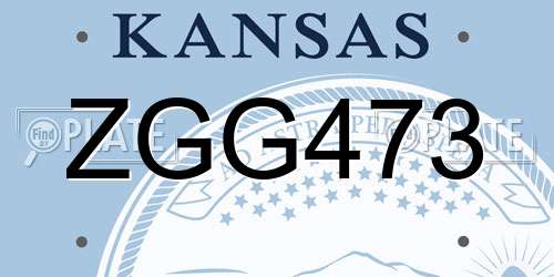 ZGG473 Kansas License Plate