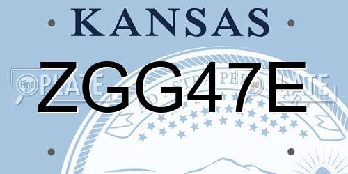 ZGG47E Kansas License Plate