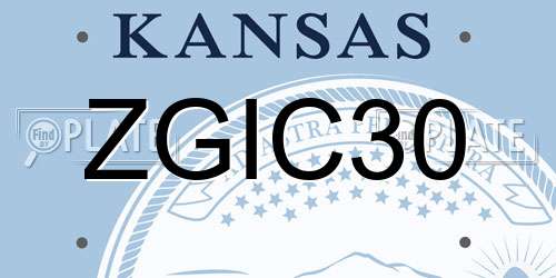 ZGIC30 Kansas License Plate