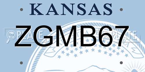 ZGMB67 Kansas License Plate