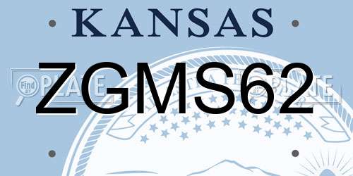 ZGMS62 Kansas License Plate