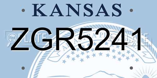 ZGR5241 Kansas License Plate