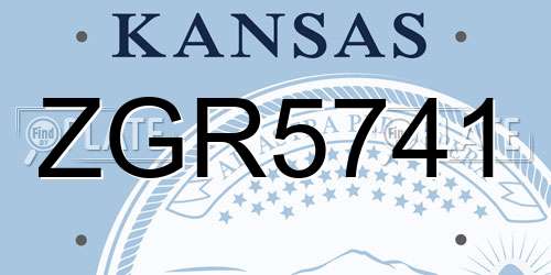 ZGR5741 Kansas License Plate