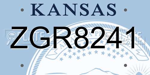 ZGR8241 Kansas License Plate