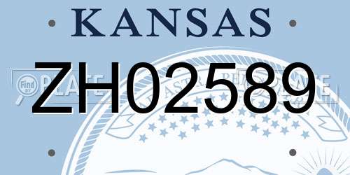 ZH02589 Kansas License Plate
