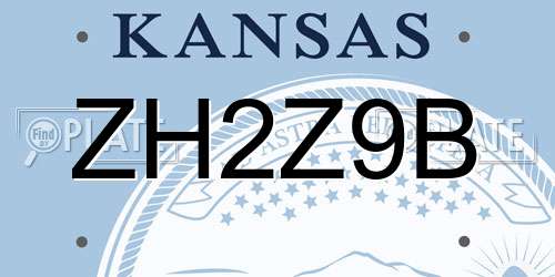 ZH2Z9B Kansas License Plate