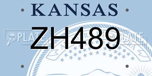 ZH489 Kansas License Plate