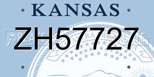 ZH57727 Kansas License Plate