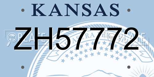 ZH57772 Kansas License Plate