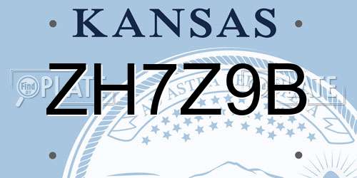 ZH7Z9B Kansas License Plate