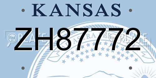 ZH87772 Kansas License Plate
