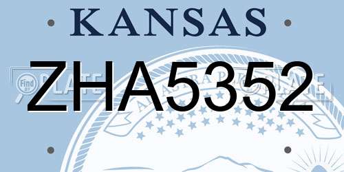 ZHA5352 Kansas License Plate