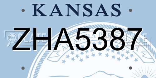 ZHA5387 Kansas License Plate