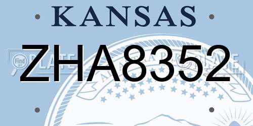 ZHA8352 Kansas License Plate