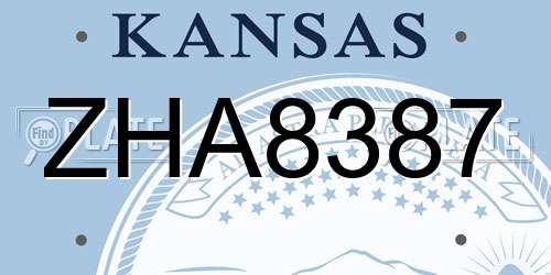 ZHA8387 Kansas License Plate