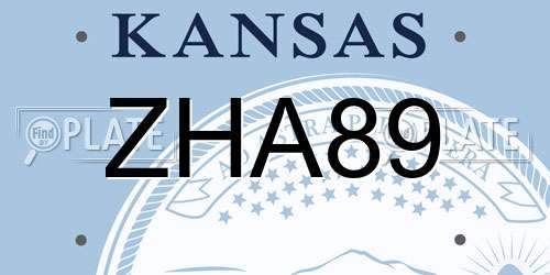 ZHA89 Kansas License Plate