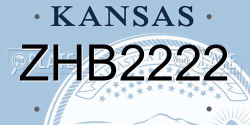 ZHB2222 Kansas License Plate