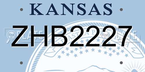 ZHB2227 Kansas License Plate