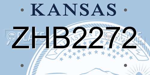 ZHB2272 Kansas License Plate
