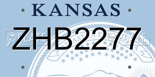 ZHB2277 Kansas License Plate