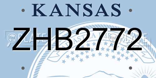 ZHB2772 Kansas License Plate