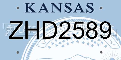 ZHD2589 Kansas License Plate