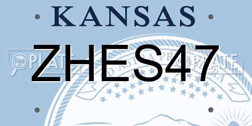 ZHES47 Kansas License Plate