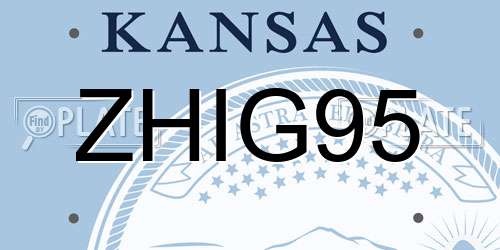 ZHIG95 Kansas License Plate