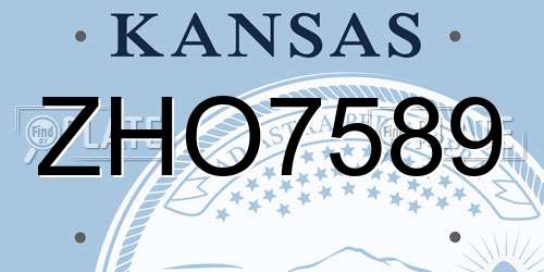 ZHO7589 Kansas License Plate