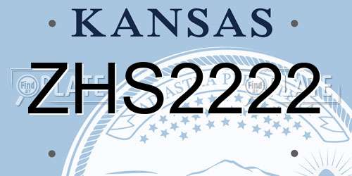 ZHS2222 Kansas License Plate