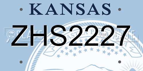ZHS2227 Kansas License Plate