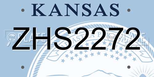 ZHS2272 Kansas License Plate