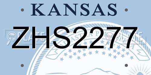 ZHS2277 Kansas License Plate