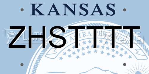 ZHSTTTT Kansas License Plate