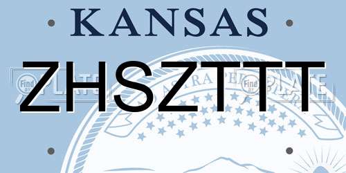 ZHSZTTT Kansas License Plate