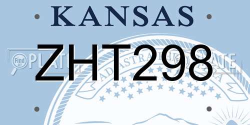 ZHT298 Kansas License Plate