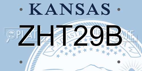 ZHT29B Kansas License Plate