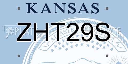 ZHT29S Kansas License Plate