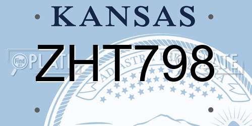 ZHT798 Kansas License Plate
