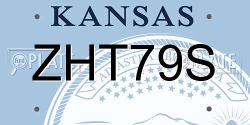 ZHT79S Kansas License Plate