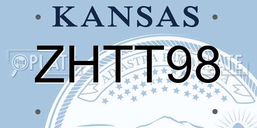 ZHTT98 Kansas License Plate