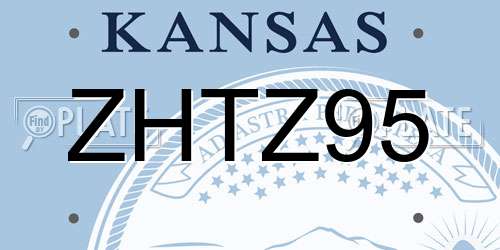 ZHTZ95 Kansas License Plate