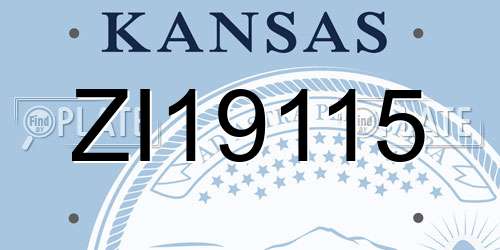 ZI19115 Kansas License Plate