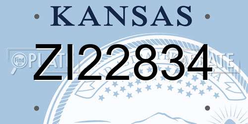 ZI22834 Kansas License Plate