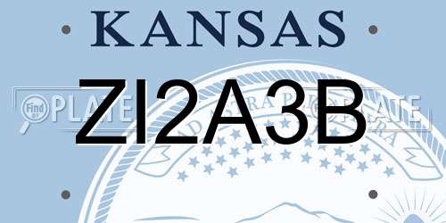 ZI2A3B Kansas License Plate