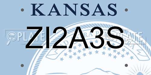 ZI2A3S Kansas License Plate