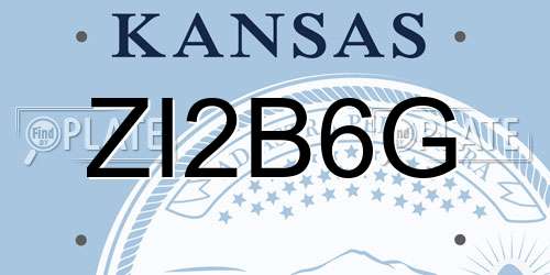 ZI2B6G Kansas License Plate