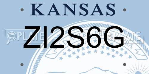 ZI2S6G Kansas License Plate