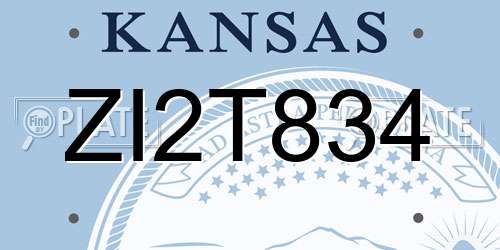 ZI2T834 Kansas License Plate