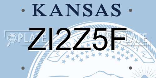 ZI2Z5F Kansas License Plate